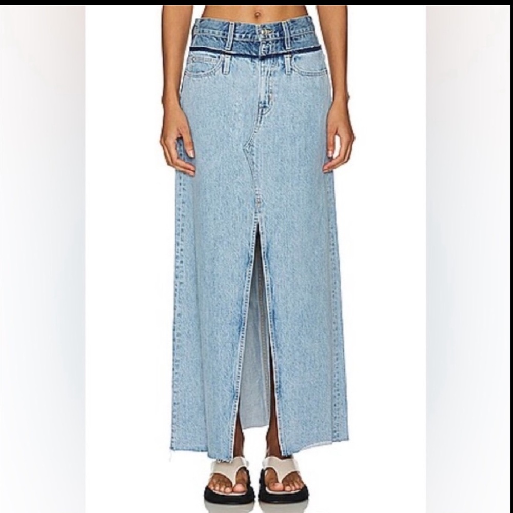 SLVRLAKE Sz 27 Re-Work Dallas Denim Maxi Skirt In Twin Valley